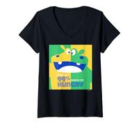 Femme Hungry Hippos 99 Chance T-Shirt avec Col en V