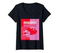 Femme Hungry Hippos Always Hungry T-Shirt avec Col en V