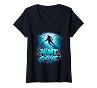 Femme Hunt Below The Surface T-Shirt avec Col en V