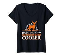Femme Hunting Dad Like A Regular Dad But Cooler Hunter Life T-Shirt avec Col en V
