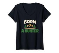 Femme Hunting Lifestyle Hunter for Life Deer Season Permanent T-Shirt avec Col en V