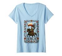 Femme Hussard ailé polonais - Art Guerrier Patrimoine T-Shirt avec Col en V