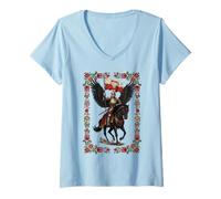 Femme Hussard polonais Guerrier Polska Heritage Folk Pride T-Shirt avec Col en V