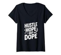 Femme Hustle Hope n'est Pas Stupide T-Shirt avec Col en V