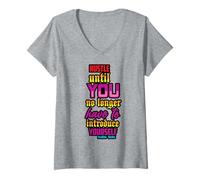 Femme Hustle Skills hu$tle $killz pour Les Hustlers Qui Aiment bousculer T-Shirt avec Col en V