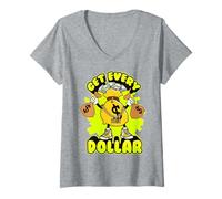 Femme Hustle Skills hu$tle $killz pour Les Hustlers Qui Aiment bousculer T-Shirt avec Col en V