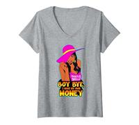 Femme Hustle Skills hu$tle $killz pour Les Hustlers Qui Aiment bousculer T-Shirt avec Col en V