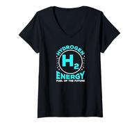 Femme Hydrogène Fuel Cell Car Clean Energy Hydrogen Energy T-Shirt avec Col en V