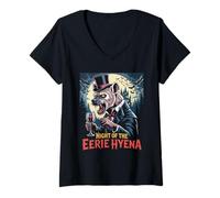 Femme Hyène Vampire Halloween T-Shirt avec Col en V
