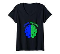 Femme Hypertension intracrânienne sous Pression Cerveau T-Shirt avec Col en V