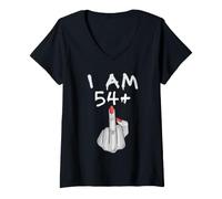 Femme I Am 54 Plus Funny 55th Birthday Majeur T-Shirt avec Col en V