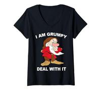 Femme I Am Grumpy Funny Text Adult Hilarious Friend Sarcastic Gift T-Shirt avec Col en V