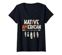 Femme I Am Native American Indigenous People T-Shirt avec Col en V