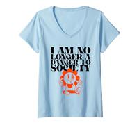 Femme I Am No Longer A Danger to Society (Graphique Amusant) T-Shirt avec Col en V