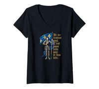 Femme I Am Not Afraid. I Was Born to Do This. Jeanne d'arc française T-Shirt avec Col en V