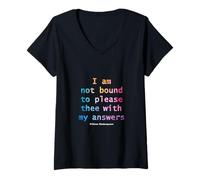 Femme I am not bound to please, drôle de Shakespeare citation tie-dye T-Shirt avec Col en V