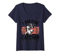 Femme I Am The Catcher They Warned About Athletic Apparel (Je suis T-Shirt avec Col en V