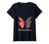 Femme I am the storm Papillon de sensibilisation au cancer de l'utérus T-Shirt avec Col en V