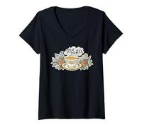 Femme I Am The Tea Funny Vintage T-Shirt avec Col en V