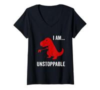 Femme I Am Unstoppable - Cadeau amusant dinosaure T-Rex Jurassic Animal T-Shirt avec Col en V