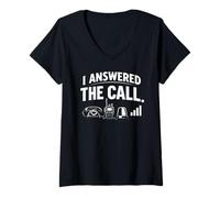 Femme I Answered The Call Funny 911 Dispatcher Citation T-Shirt avec Col en V