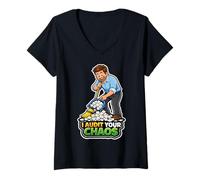 Femme I Audit Your Chaos Funny Accountant Humour T-Shirt avec Col en V