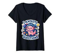 Femme I Axolotl Questions Espace Galaxie Science Astronaute Enfants T-Shirt avec Col en V