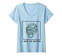Femme I Beg to Differ Serpent Vert Couteau T-Shirt avec Col en V