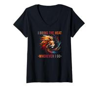 Femme I Bring The Heat Wherever I GO T-Shirt avec Col en V