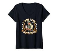 Femme I Came I Saw I Three Putted T-Shirt avec Col en V