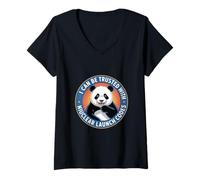 Femme I Can Be Trusted With Nuclear Launch Codes ------- T-Shirt avec Col en V