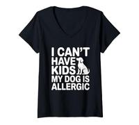 Femme I Can't Have Kids My Cat is Allergic T-Shirt avec Col en V