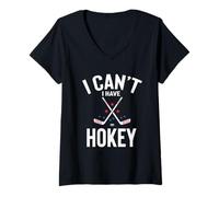 Femme I Can't I Have Hokey Funny Best Hokey Cadeau T-Shirt avec Col en V