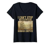 Femme I Can't Stop Thinking About Roman Empire T-Shirt avec Col en V