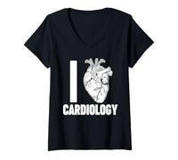 Femme I Cardiologie Cardiaque T-Shirt avec Col en V