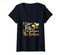 Femme I Care for The Cute Bees in Beehive School Nurse First Day T-Shirt avec Col en V
