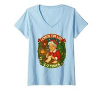 Femme I Check The List 6-7 Mère Noël - T-Shirt Père Noël Meme T-Shirt avec Col en V
