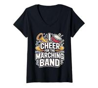 Femme I Cheer for The Marching Band Support Cheer Vibes - T-Shirt avec Col en V
