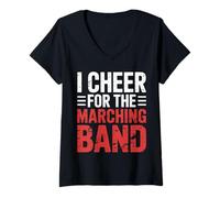 Femme I Cheer for The Marching Band Support Cheer Vibes |- T-Shirt avec Col en V