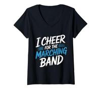 Femme I Cheer for The Marching Band Support Cheer Vibes - T-Shirt avec Col en V