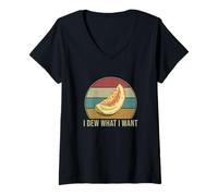 Femme I Dew What I Want Melon de miel amusant pour les agriculteurs de miellat T-Shirt avec Col en V