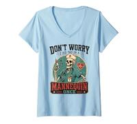 Femme I did This on a Mannequin Once Funny Nursing Skeleton Nurse T-Shirt avec Col en V
