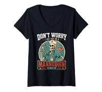 Femme I did This on a Mannequin Once Funny Nursing Skeleton Nurse T-Shirt avec Col en V
