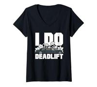 Femme I Do Deadlift Voiture et Motif Floral T-Shirt avec Col en V