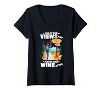 Femme I DO IT FOR VIEWS AND MAYBE THE AFTER T-Shirt avec Col en V