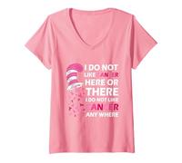 Femme I Do Not Like Cancer Here Or There I Do Not Like Cancer T-Shirt avec Col en V
