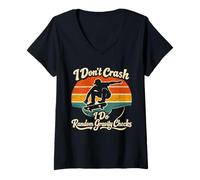 Femme I Do Random Gravity Checks, drôle de Skater, Dicton T-Shirt avec Col en V