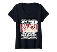 Femme I Don't Always Play with animes T-Shirt avec Col en V