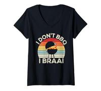 Femme I Don't Barbecue I Braai Funny South African Cookout BBQ T-Shirt avec Col en V