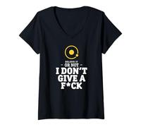 Femme I Don't Give A FCK - Astronomie géocentrique Amusante T-Shirt avec Col en V